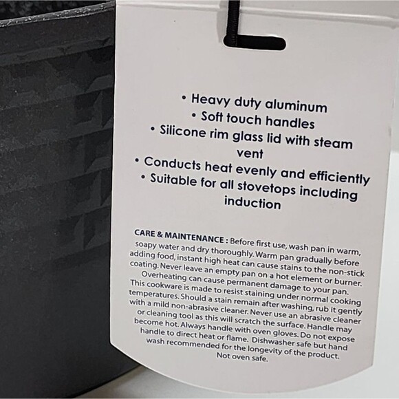 D&W Deane And White Cookware 9.5" Nonstick Casserole Pot With Lid 4.5QT Black - Picture 10 of 16